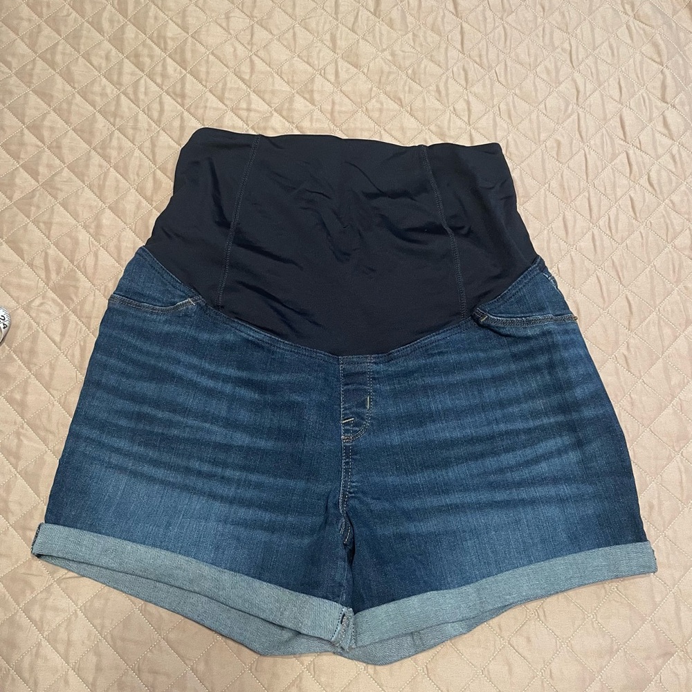 Over belly Midi maternity Jean Shorts- Isabel maternity by ingrid & isabel